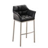 BARHOCKER Gibel Kunstleder Schwarz Silber - Schwarz, Leder (64/110/48cm) - DELUKE