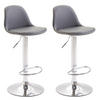 BARHOCKER 2er Set Lederlook grau - Chromfarben/Grau, Textil/Metall (39/82/39cm) - CLP