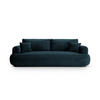 SOFA ausklappbar mit Bettkasten Ella aus Samt dunkel petrol 3 Sitzplätze - Salbeigrün, Textil (271/94/108cm) - Micadoni