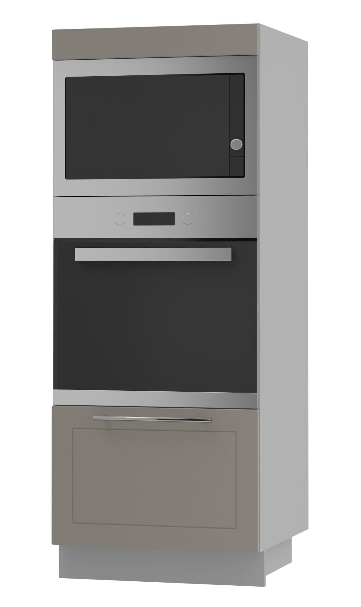 Feldmann-Wohnen Backofenhochschrank Beige, Grau 60x154x59 cm