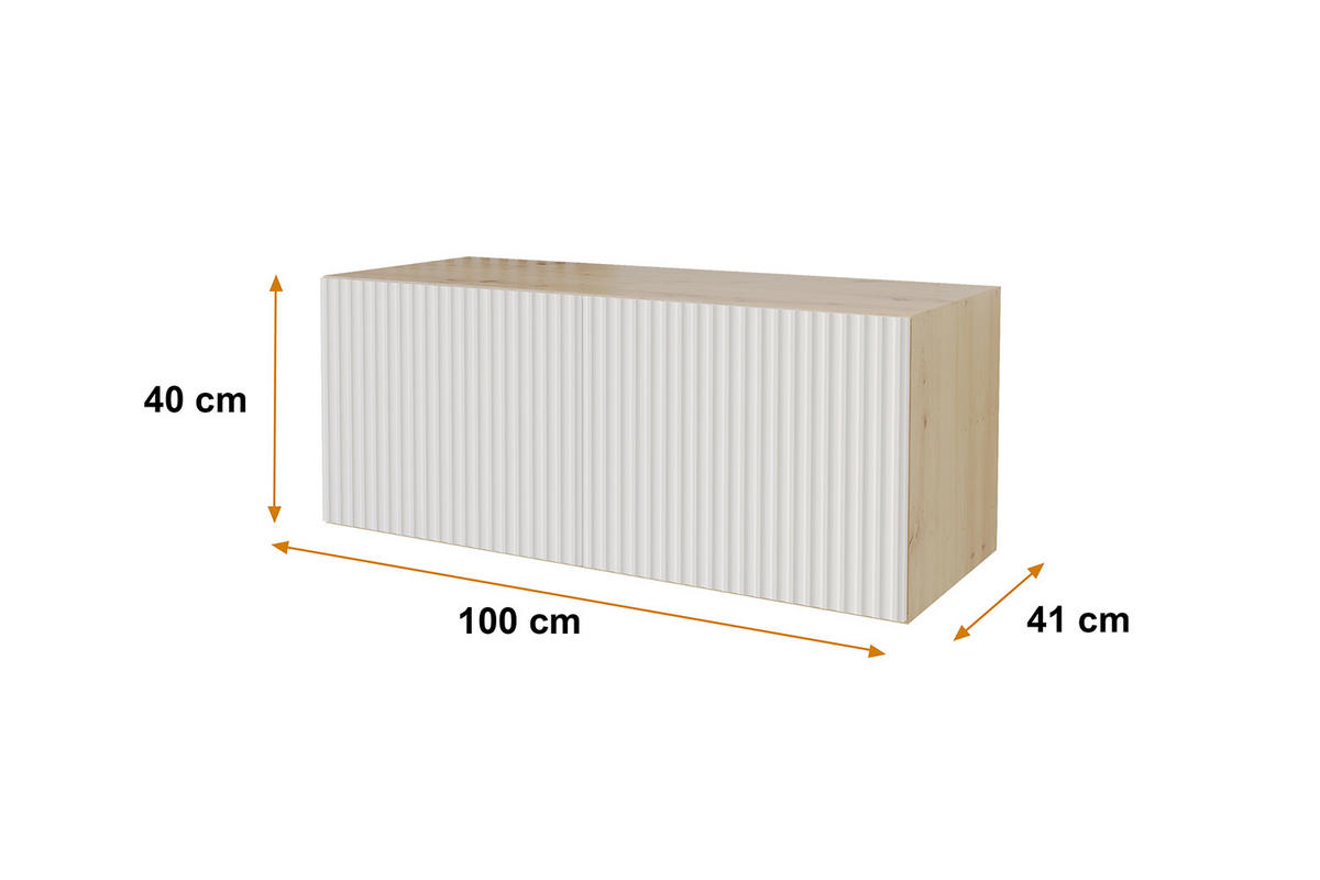 LOWBOARD NOA-2-W 100x40x41 cm - Artisan / Weiß - Weiß, Holzwerkstoff (100/40/41cm) - ALTDECOR