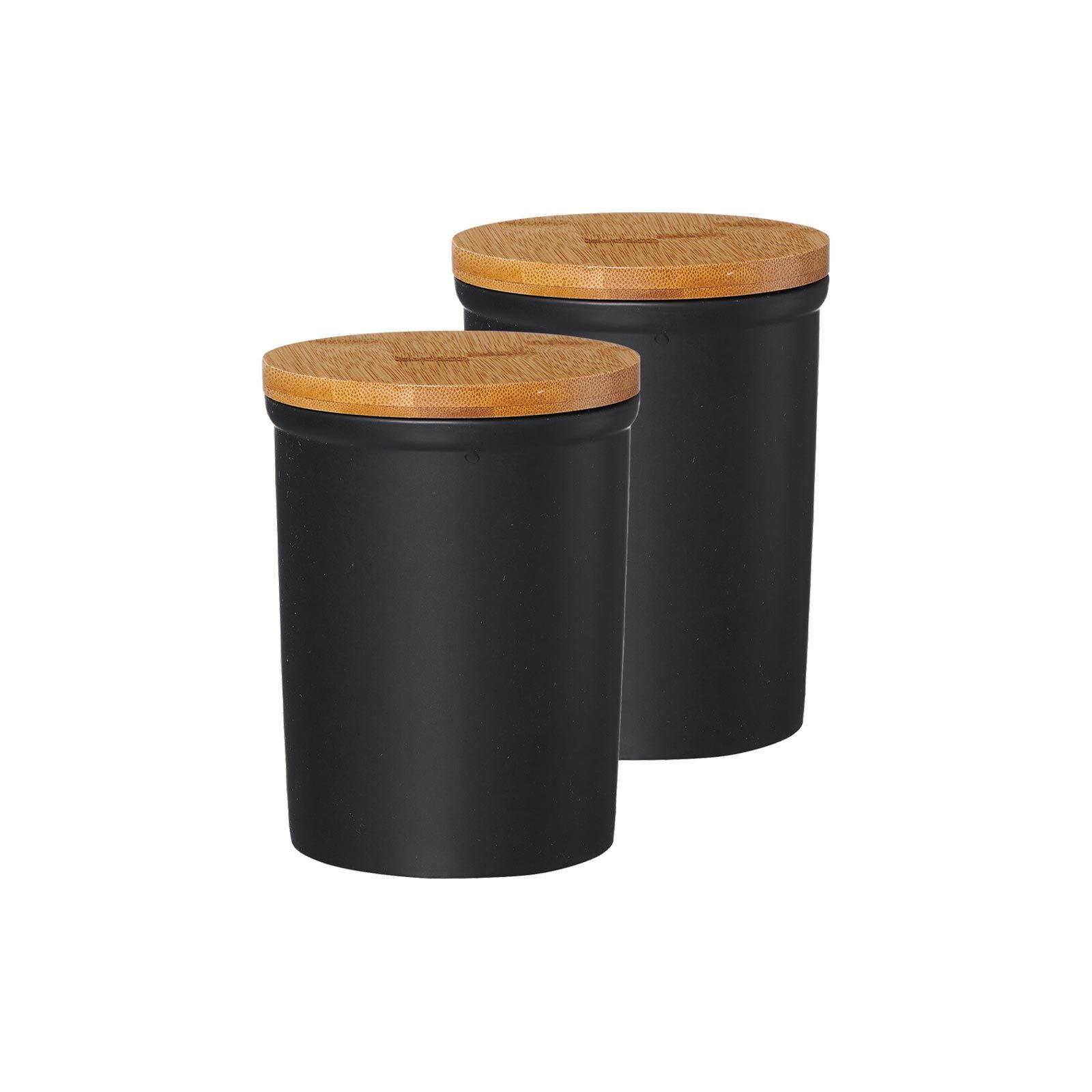 VORRATSDOSEN Jasper schwarz-braun 800 ml 2er Set - Schwarz/Braun, Keramik (12/15/12cm) - Ritzenhoff Breker