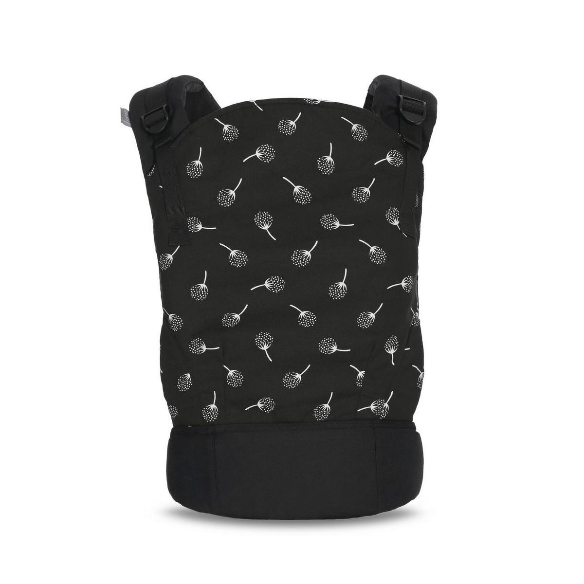 BABYTRAGE Wally 2 in 1 schwarz Bauchtrage, Rückentrage, Kopfstütze, Fronttasche, faltbar, 9 kg - Schwarz, Textil (11/35/20cm) - Lorelli