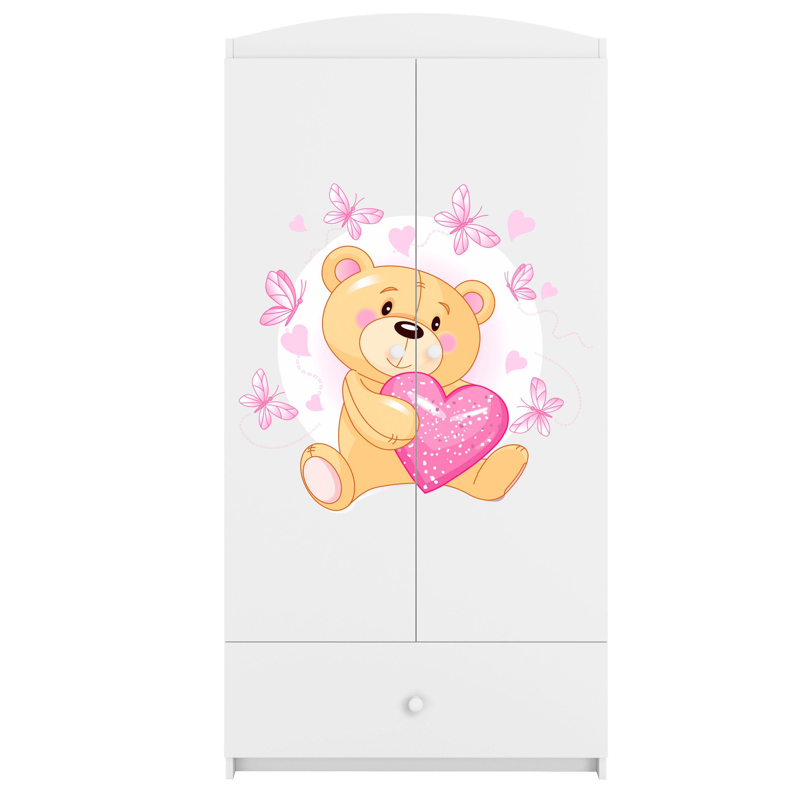 KINDERKLEIDERSCHRANK Teddybär I - Weiß, Holzwerkstoff (90/175/52cm) - RAUMHIRSCH FURNITURE