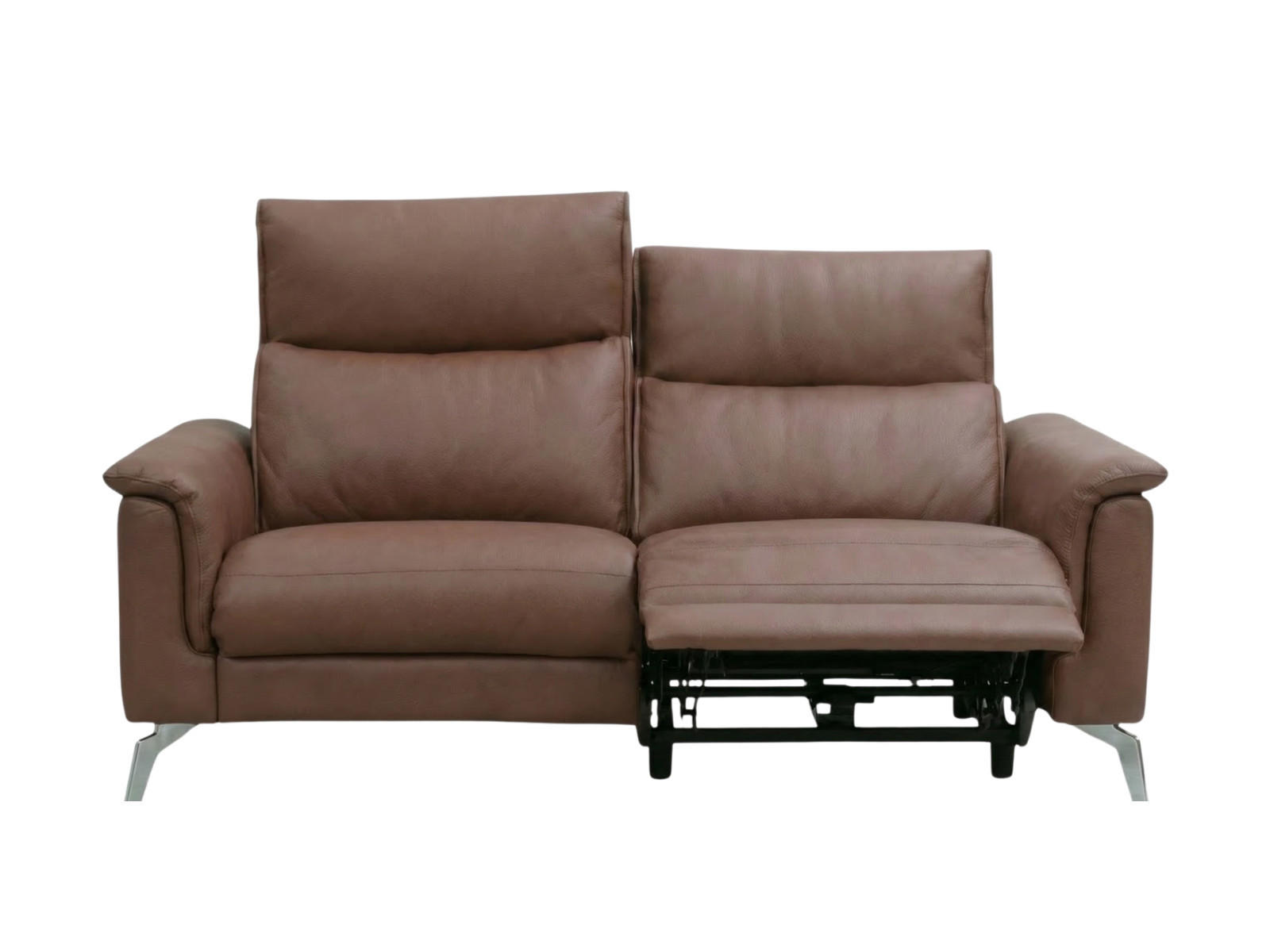 2-SITZER Sofa Borea Echtleder mit 1 x Relaxfunktion Cognacbraun - Cognac, Leder/Metall (176/102/98cm)