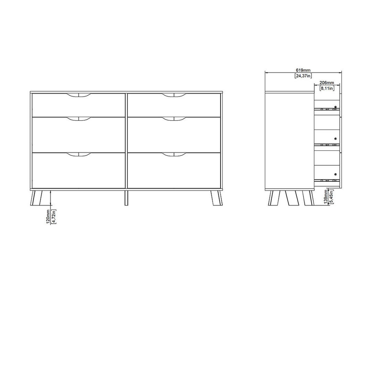 KOMMODE, Ikast, Eiche, Holzwerkstoff, 156 x 40 x 93 cm - Eichefarben, Holzwerkstoff (156/93/40cm) - ebuy24