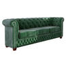 CHESTERFIELD-SOFA 3-sitzer Lauren Flasche grün Samt - Smaragdgrün/Braun, Holz/Textil (203/72/86cm) - S-Style Möbel