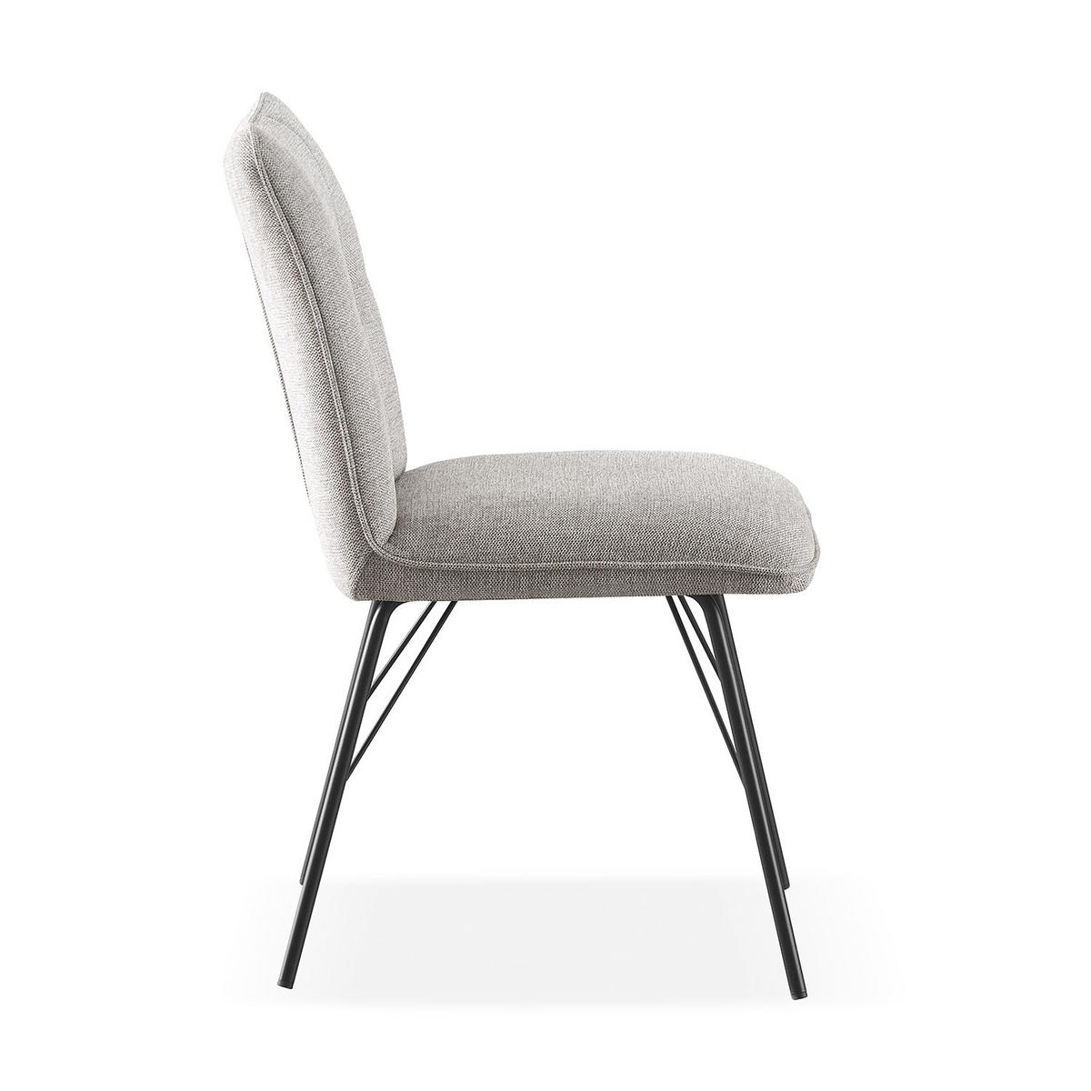 STUHL NELE Grau 2 Stück - Grau, Textil/Metall (46/85/60cm) - B&D Home