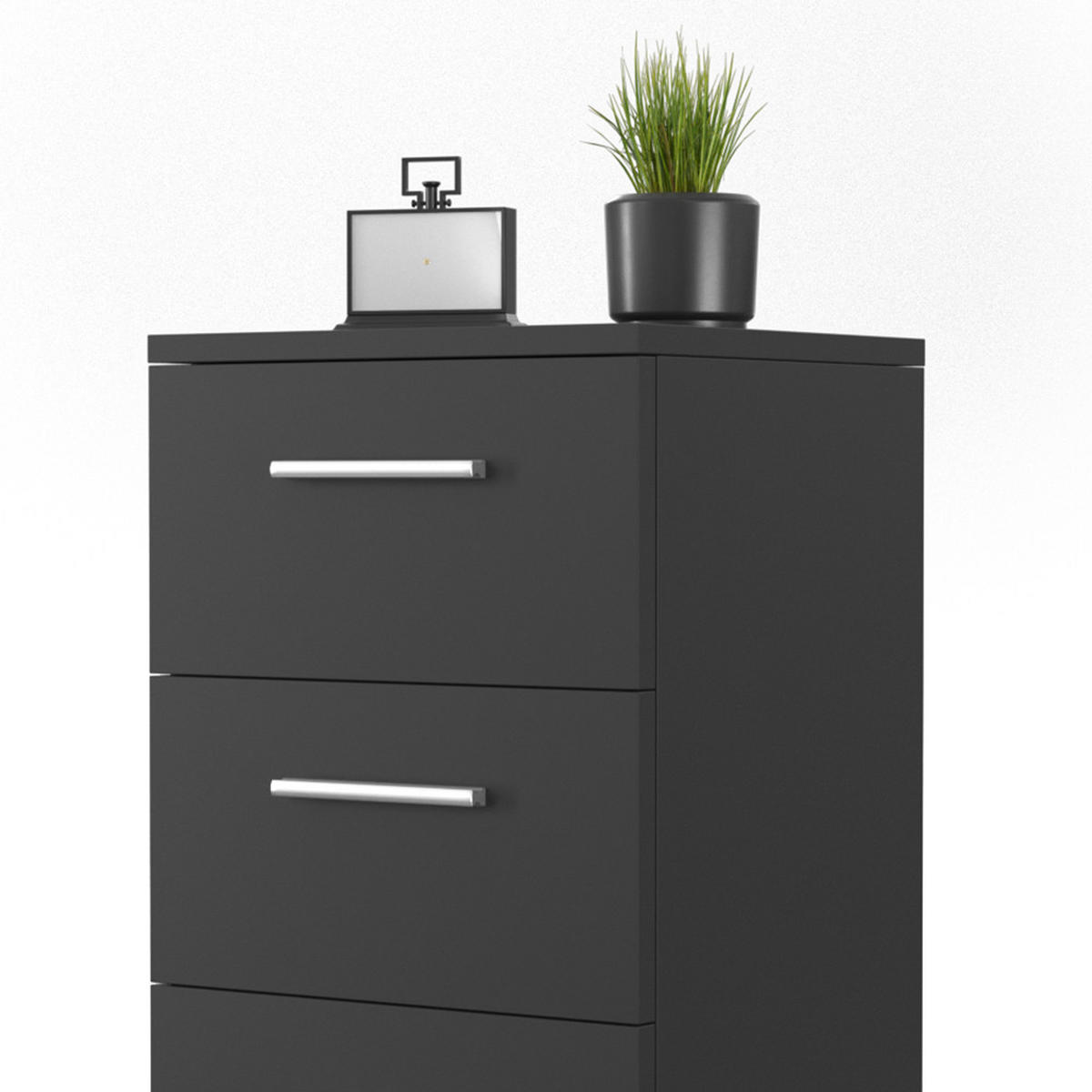 NACHTTISCH Schwarz 38 x 66 cm 2er Set - Schwarz, Holzwerkstoff (38/66/35cm) - Vicco