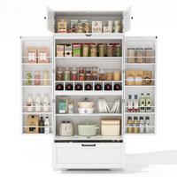 BUFFET 80/40/180 cm weiß aus MDF mit Weinregal - Weiß, Holzwerkstoff (80/180/40cm) - OKWISH