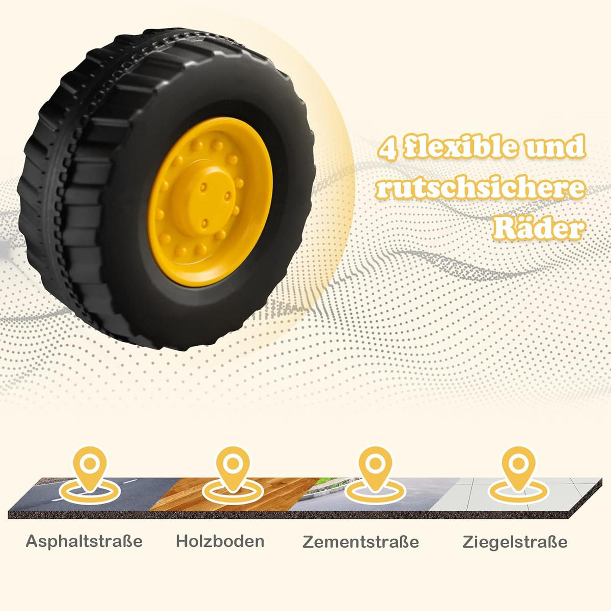 SITZBAGGER Kinder Gelb - Gelb, Kunststoff (30/49/88cm) - COSTWAY