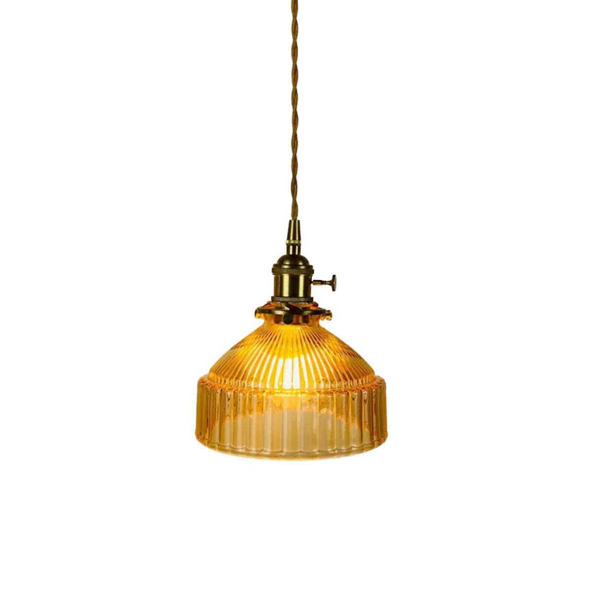 LED-HÄNGELEUCHTE Bernsteinfarben 4W 18/18/20-150 cm - Bernsteinfarben, Glas (18/18/20cm) - Authentics