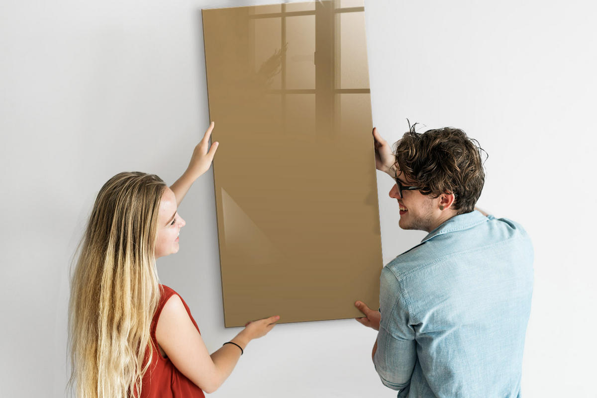 MAGNETTAFEL 60x120 Beige schwarzer Marker - Beige, Glas (60/0.4/120cm) - TULUP