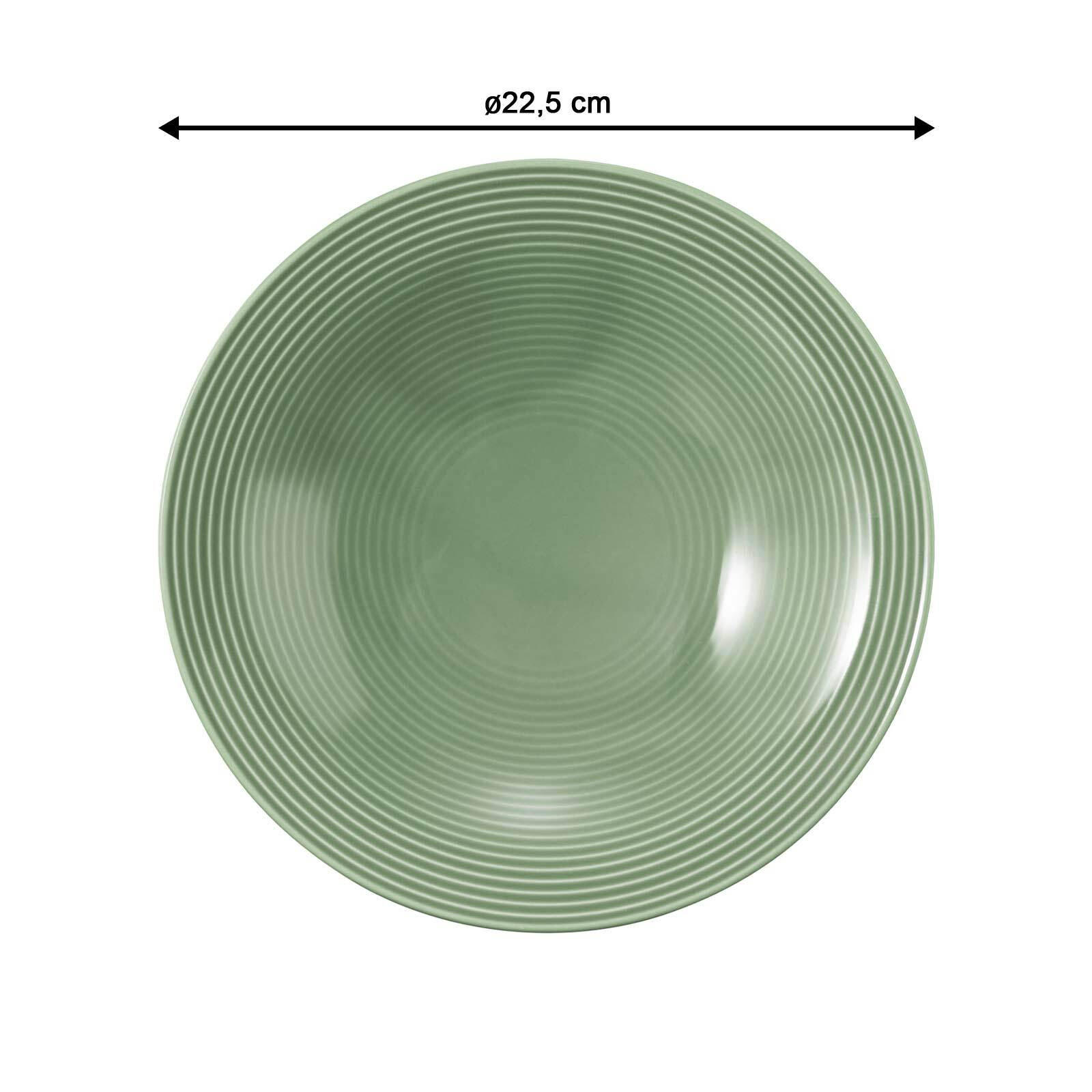 SUPPENTELLER Beat Color Glaze Salbeigrün ø 22,5 cm 6er Set - Grün, Keramik (22.5cm) - Seltmann Weiden