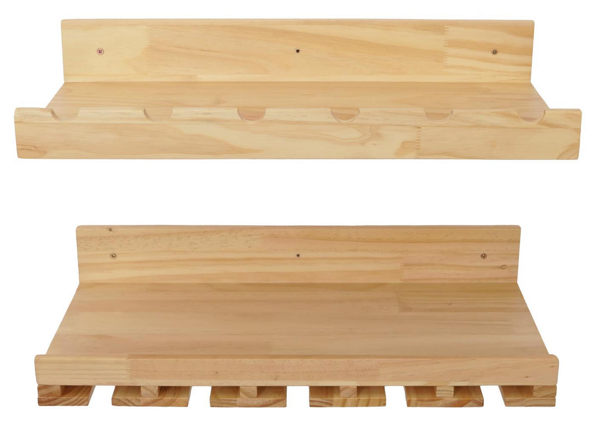 VÍNO REGÁL Svetlo hnedá 2-dielna sada - svetlohnedá, drevo (61/12/28cm) - MCW
