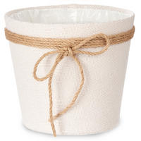 BLUMENTOPF Jute geflochten 20/16 cm - Weiß, Kunststoff (20/16cm)