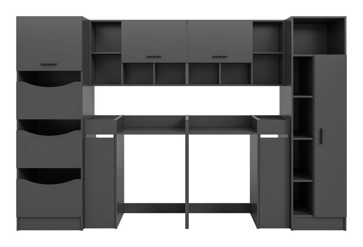 WASCHMASCHINENUMBAU Set FREE (B/H/T: ca. 300/195/68 cm) in anthrazit/anthrazit - Anthrazit, Holzwerkstoff (300/195/68cm)