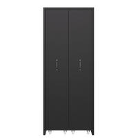 BÜCHERREGAL mit Rollen 4 Ebenen Erweiterbar MDF Modern - Schwarz, Holzwerkstoff (51.5/158/41cm) - FLIEKS