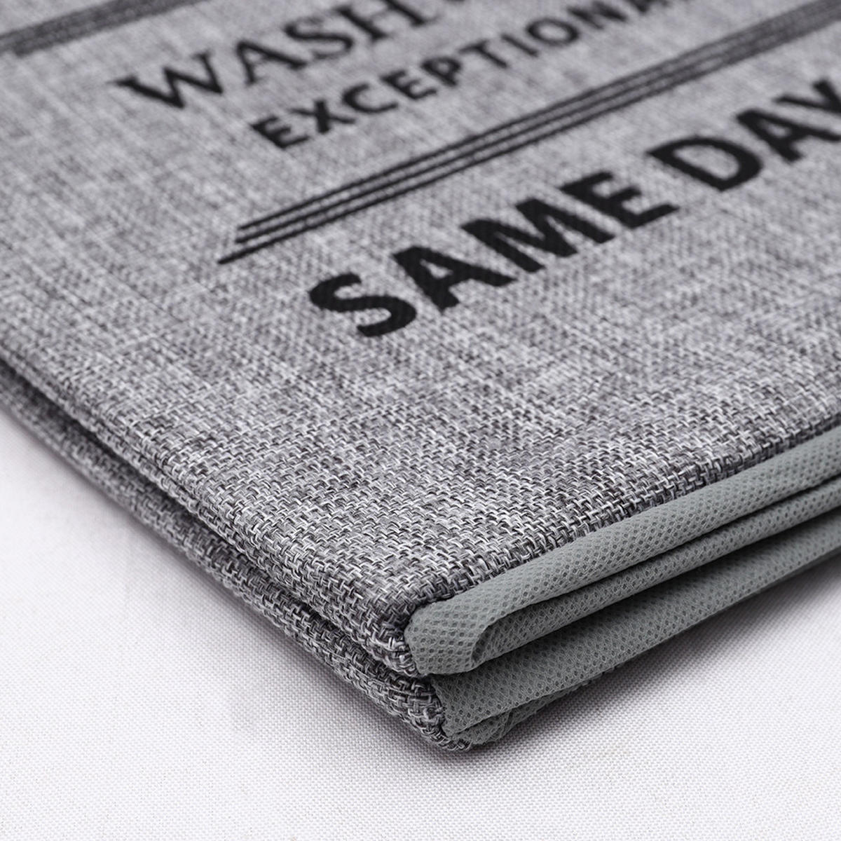 WÄSCHEKORB mit Deckel und Griffe Faltbarer - Grau, Textil (40/60/30cm) - Livingandhome