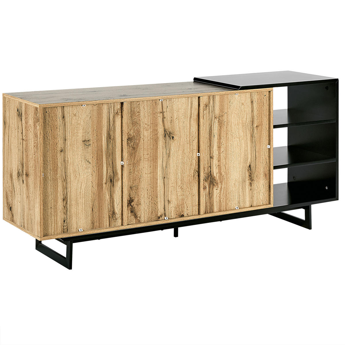 SIDEBOARD se 2 dveřmi Hnědý/Černý Fiora - hnědá, kompozitní dřevo (160/75/40cm) - Beliani