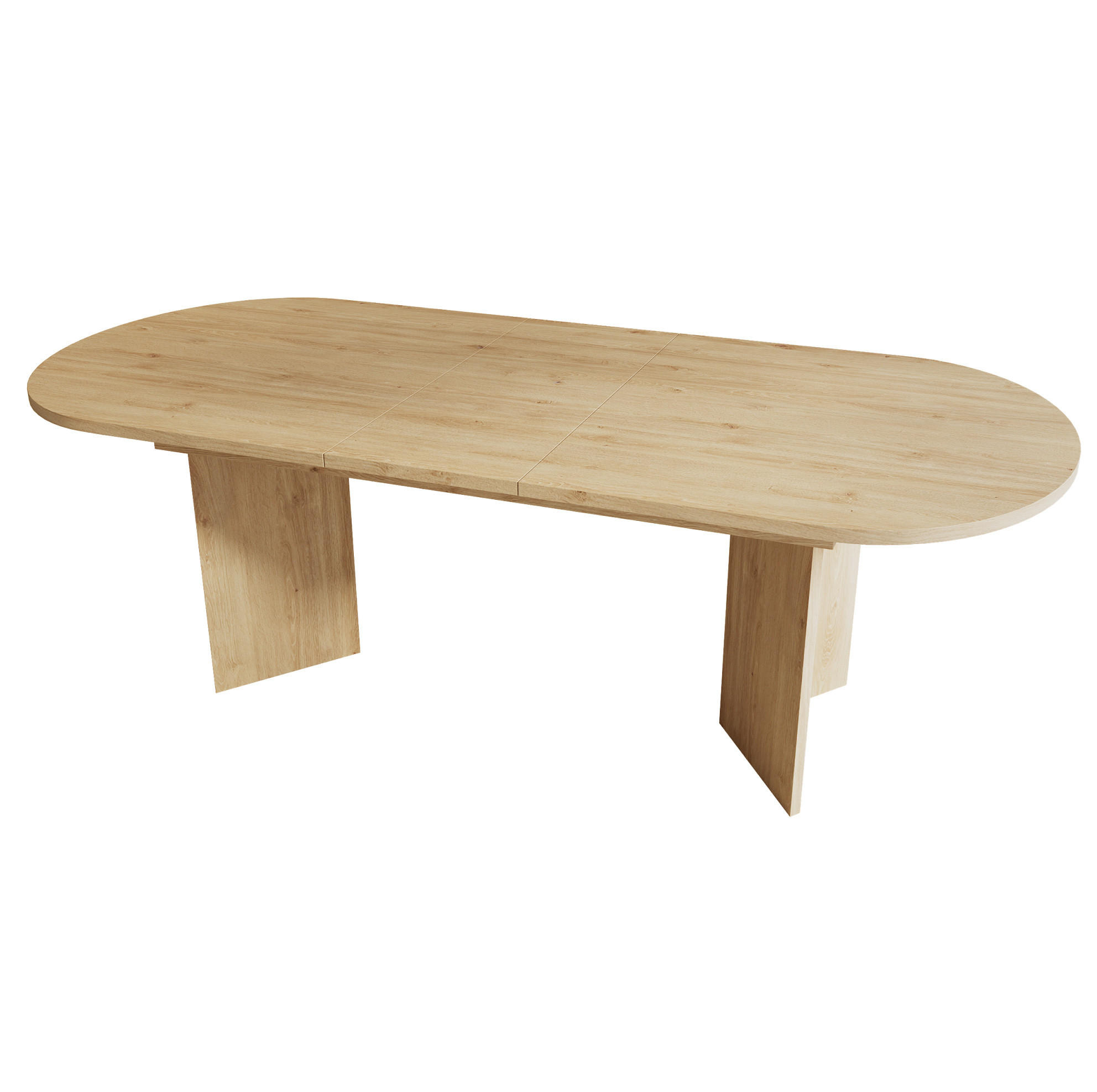 ESSTISCH aus MDF 200x90x75 cm Eichefarben ausziehbar mit abgerundeten Ecken und 18 mm Tischplatte - Eichefarben, Holzwerkstoff (200/90/75cm) - Modfu