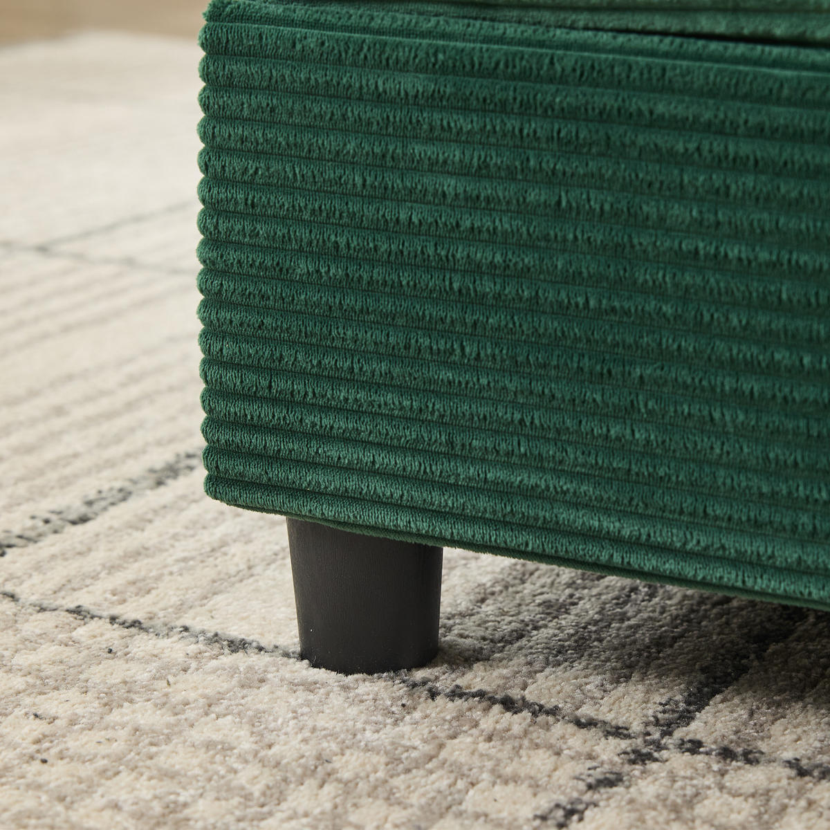 XXL-SESSEL mit Fußablage und 3 Kissen, DE-42357, Smaragdgrün - Grün, Metall (74/57/107cm) - ComfortXL