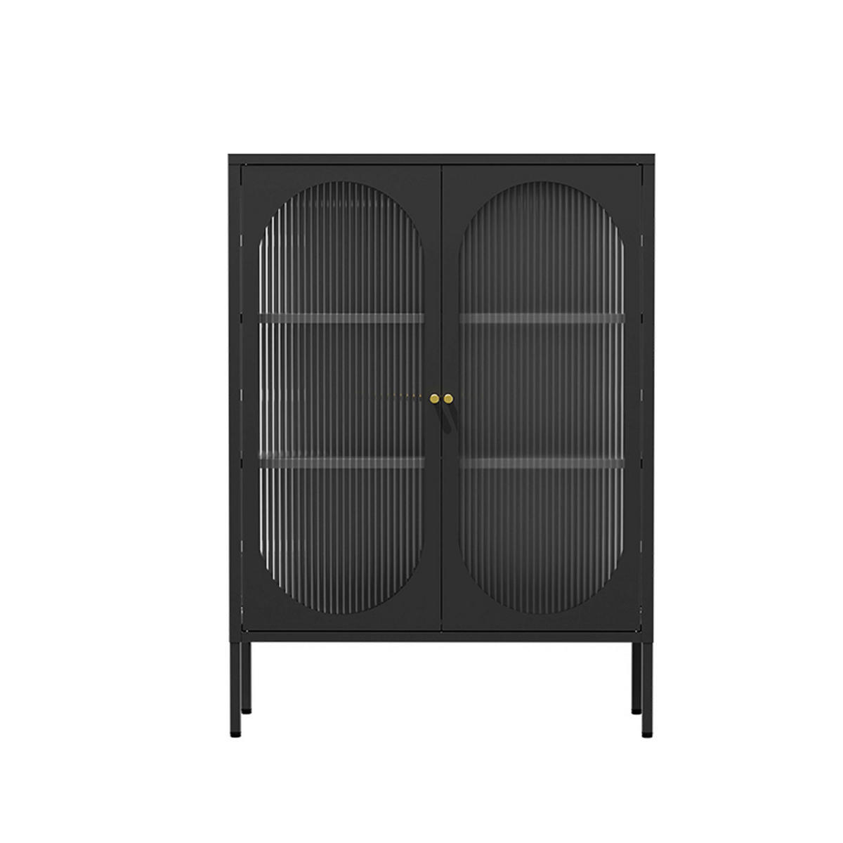 SIDEBOARD, Schwarz - Schwarz, Metall (35/110/80cm) - Oviala