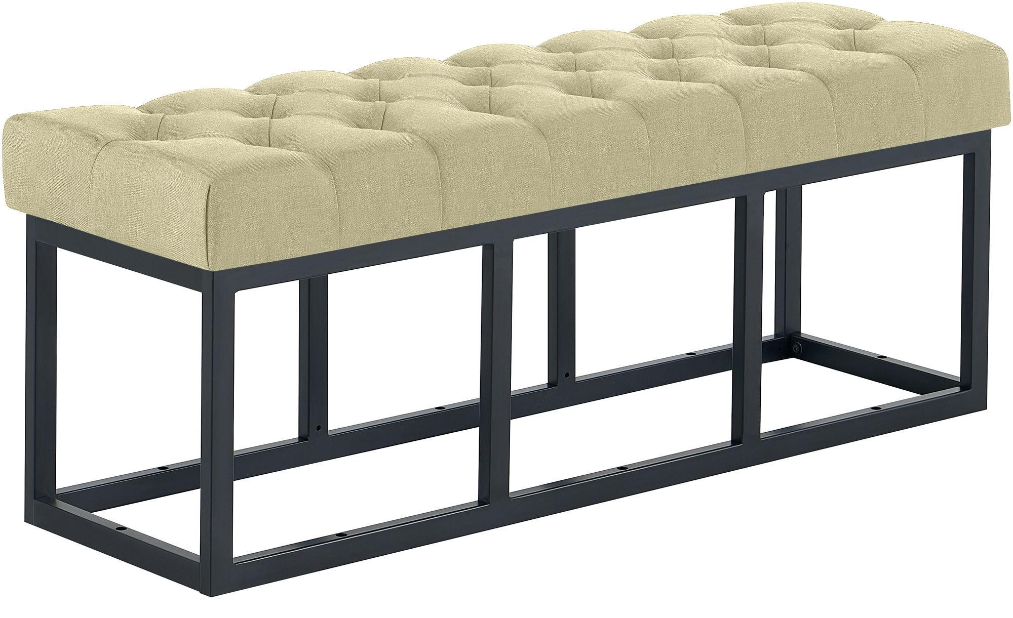 SITZBANK 120/38 cm Stoff Taupe - Taupe/Schwarz, Textil/Metall (120/46/38cm) - CLP