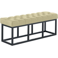 SITZBANK 120/38 cm Stoff Taupe - Taupe/Schwarz, Textil/Metall (120/46/38cm) - CLP