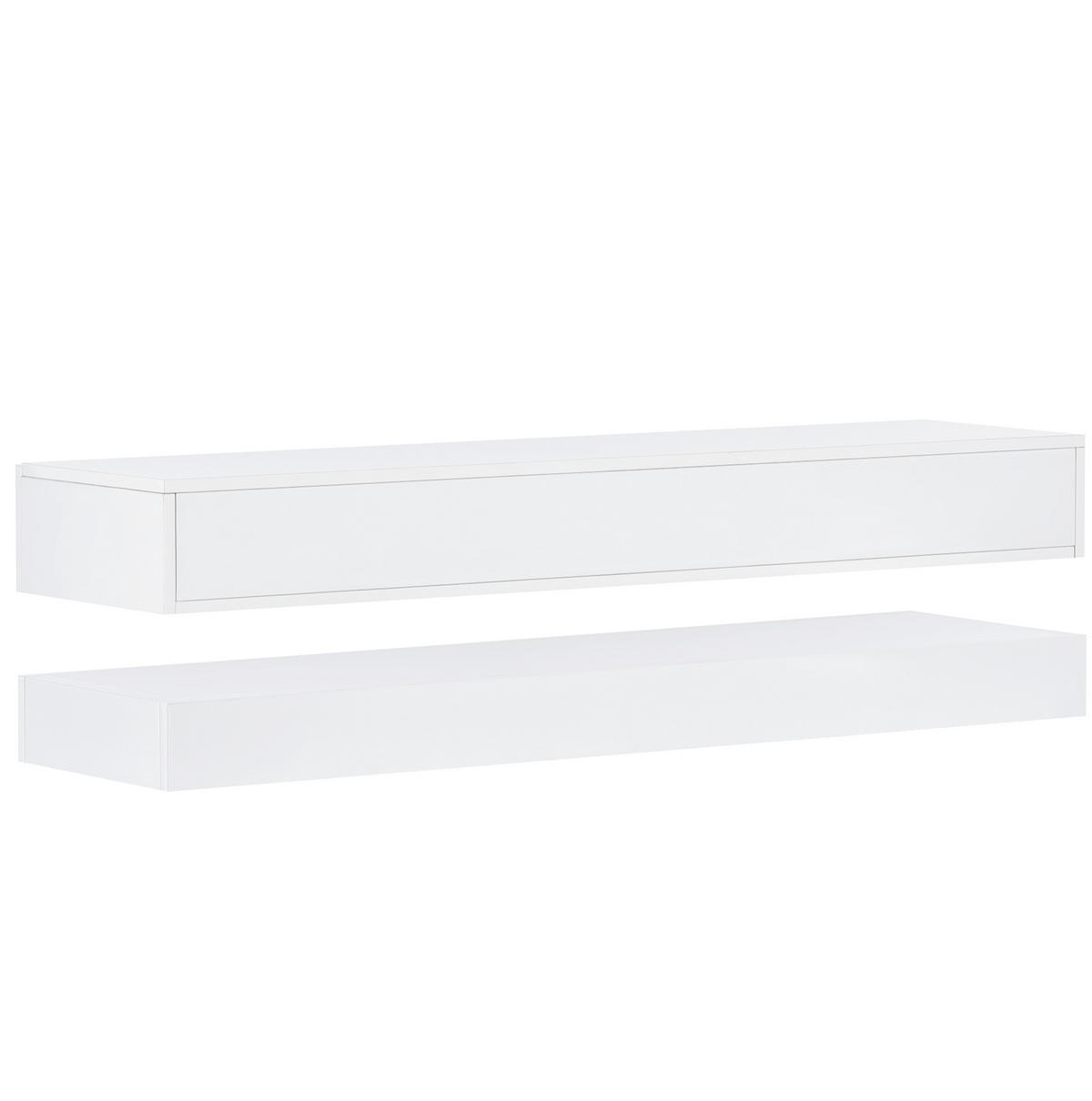 LOWBOARD 130/33/15 cm weiß MDF mit 4 Schubladen und LED-Beleuchtung steuerbar via App - Weiß, Holzwerkstoff (130/15/33cm) - OKWISH