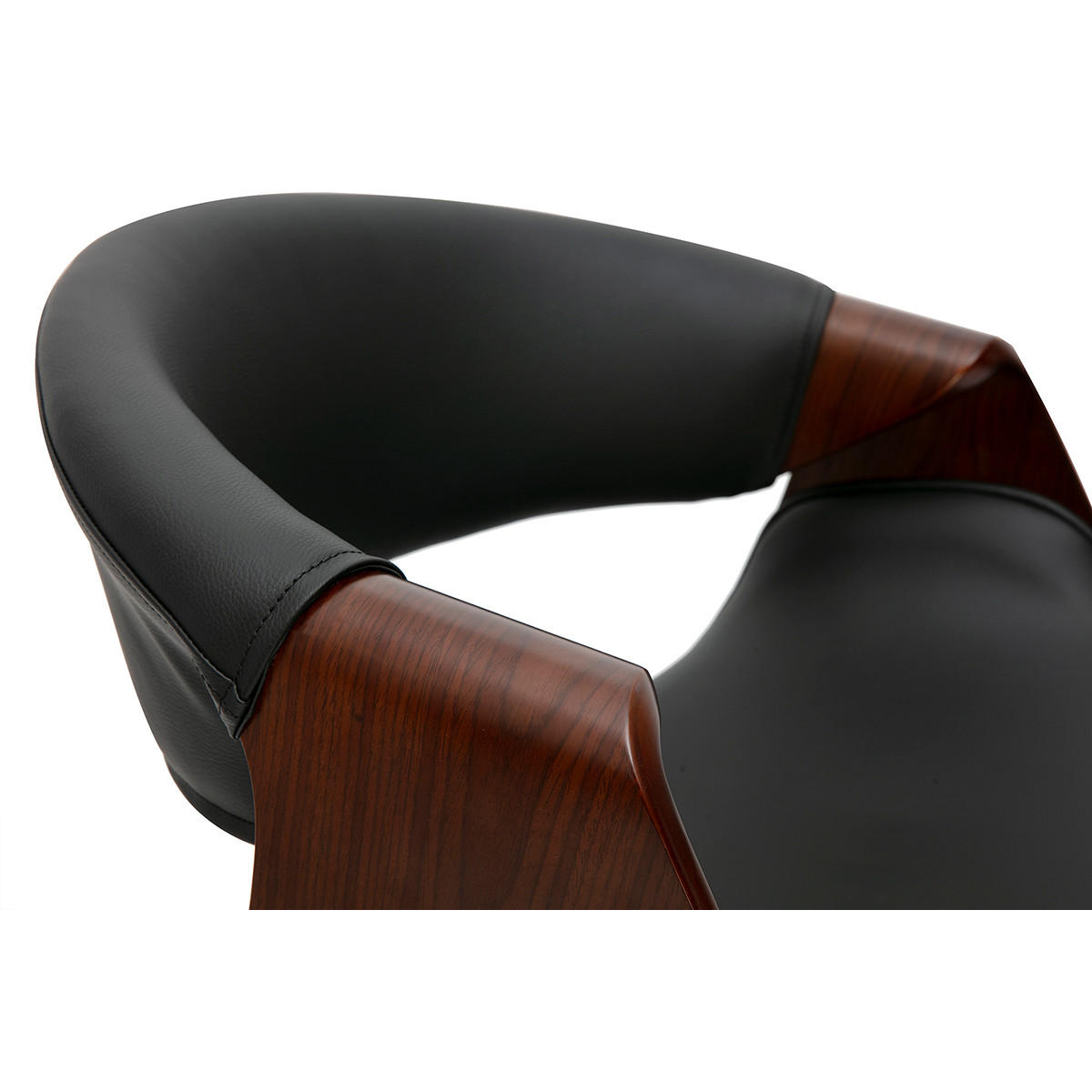 BARHOCKER Design Schwarz Dunkles Holz 65 cm ARAMIS - Schwarz, Holz (50/98.5/60cm) - Miliboo