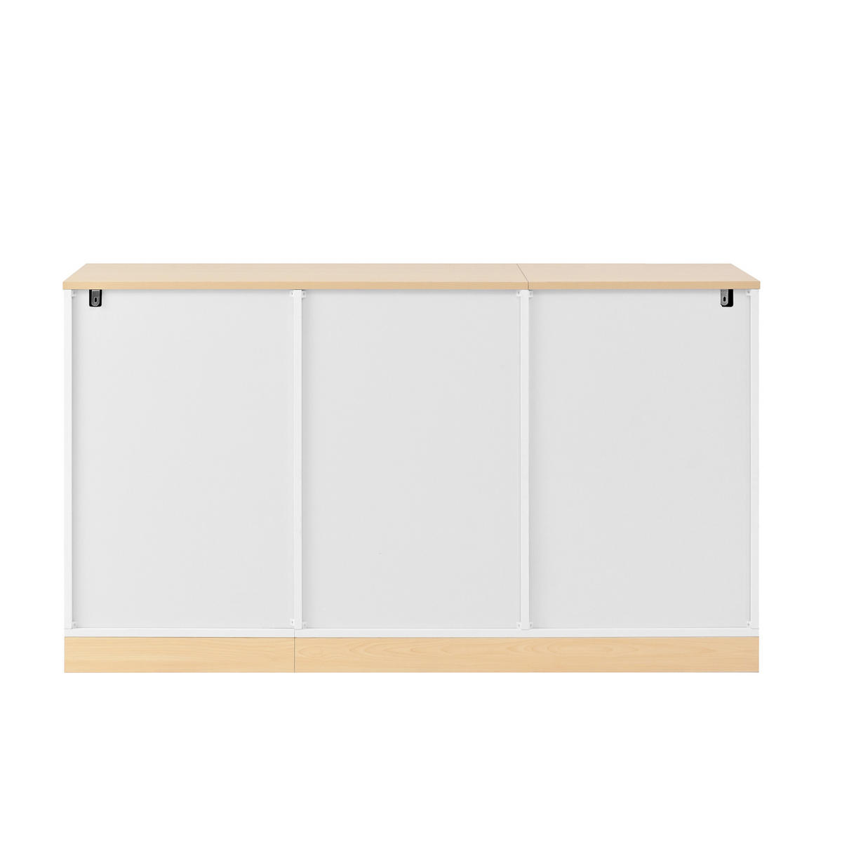 BUFFETSCHRANK 106/39/176,5 cm mit Vitrinenfächern, 2 Schubladen, Hakenleiste und Spanplatte, Weiß/Natur - Naturfarben, Holzwerkstoff (106/176.5/39cm) - Redom