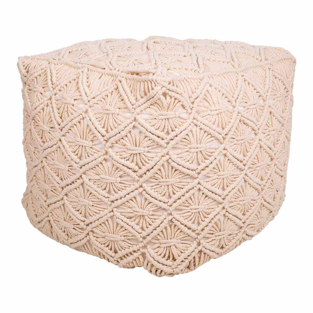 POUF aus Baumwolle, 45x40cm - Beige, Textil (45/40/45cm) - Wanderlust
