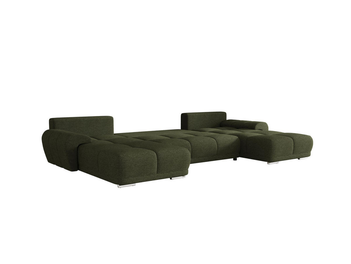 ECKSOFA BEGA U Links ARAGON 39 mit Schlaffunktion - Grün, Textil (372/87/185cm) - Bedante