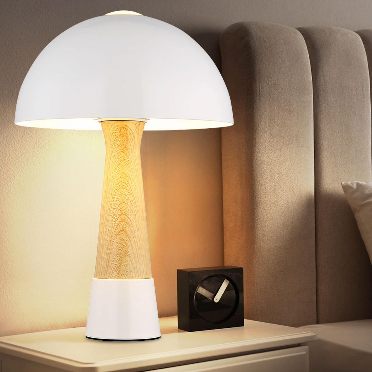 TISCHLEUCHTE Paulin Holzoptik Beige - Beige, Metall (25/25/36.5cm) - Nowa