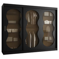 SCHWEBETÜRENSCHRANK 200/250/62 3-türig - Schwarz, Holz (250/200/62cm) - Abiks Möbel