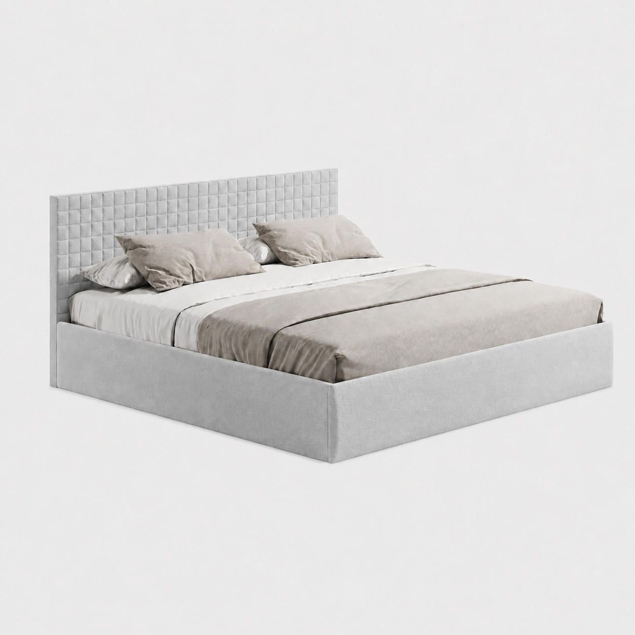 POLSTERBETT VARDO-Stoff H3 Matratze 200x200 cm in Grau - Grau, Textil (200/200cm) - Home Collective