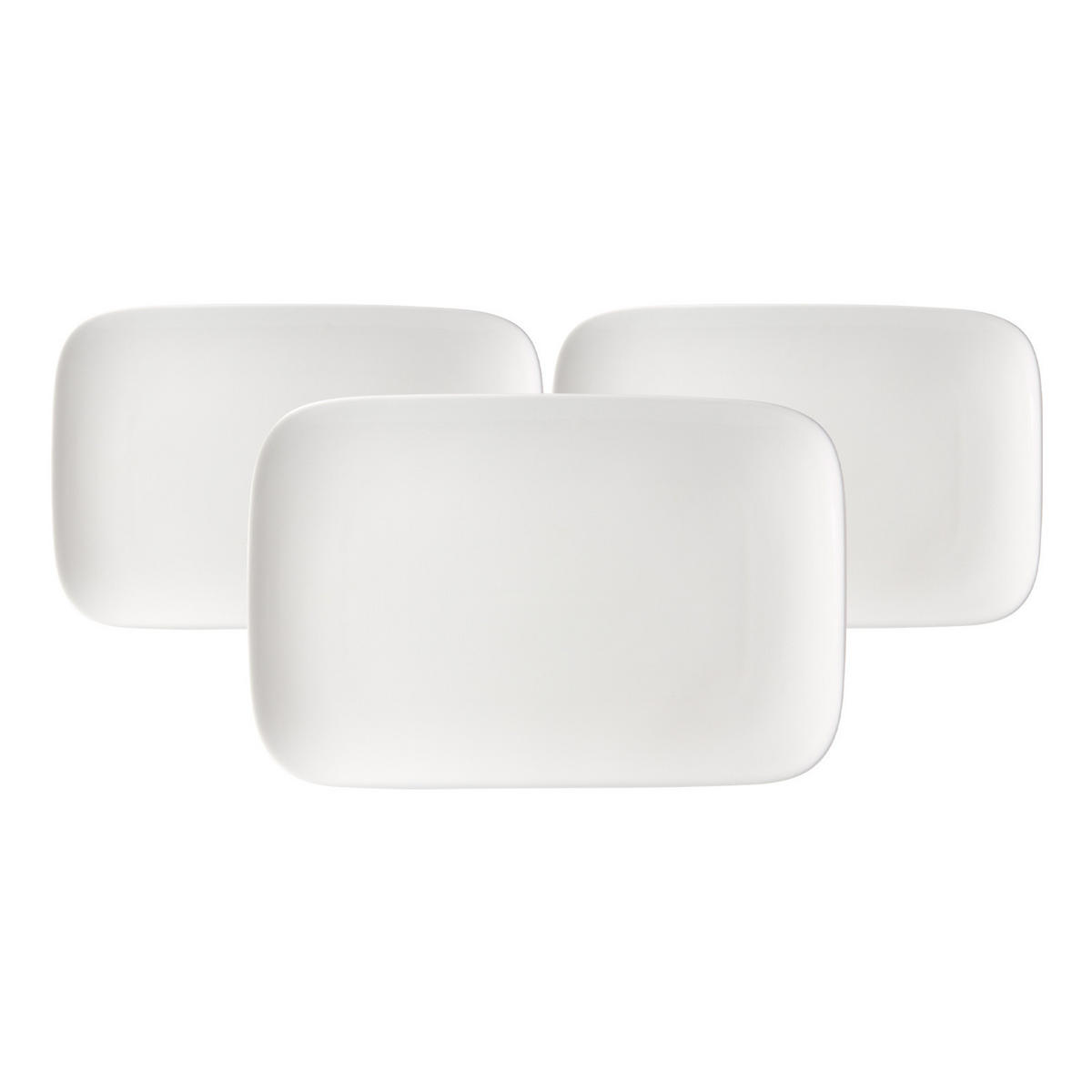 SERVIERPLATTEN Arena weiß 30 x 19 cm 3er Set - Weiß, Keramik (19/5/30cm) - Ritzenhoff Breker