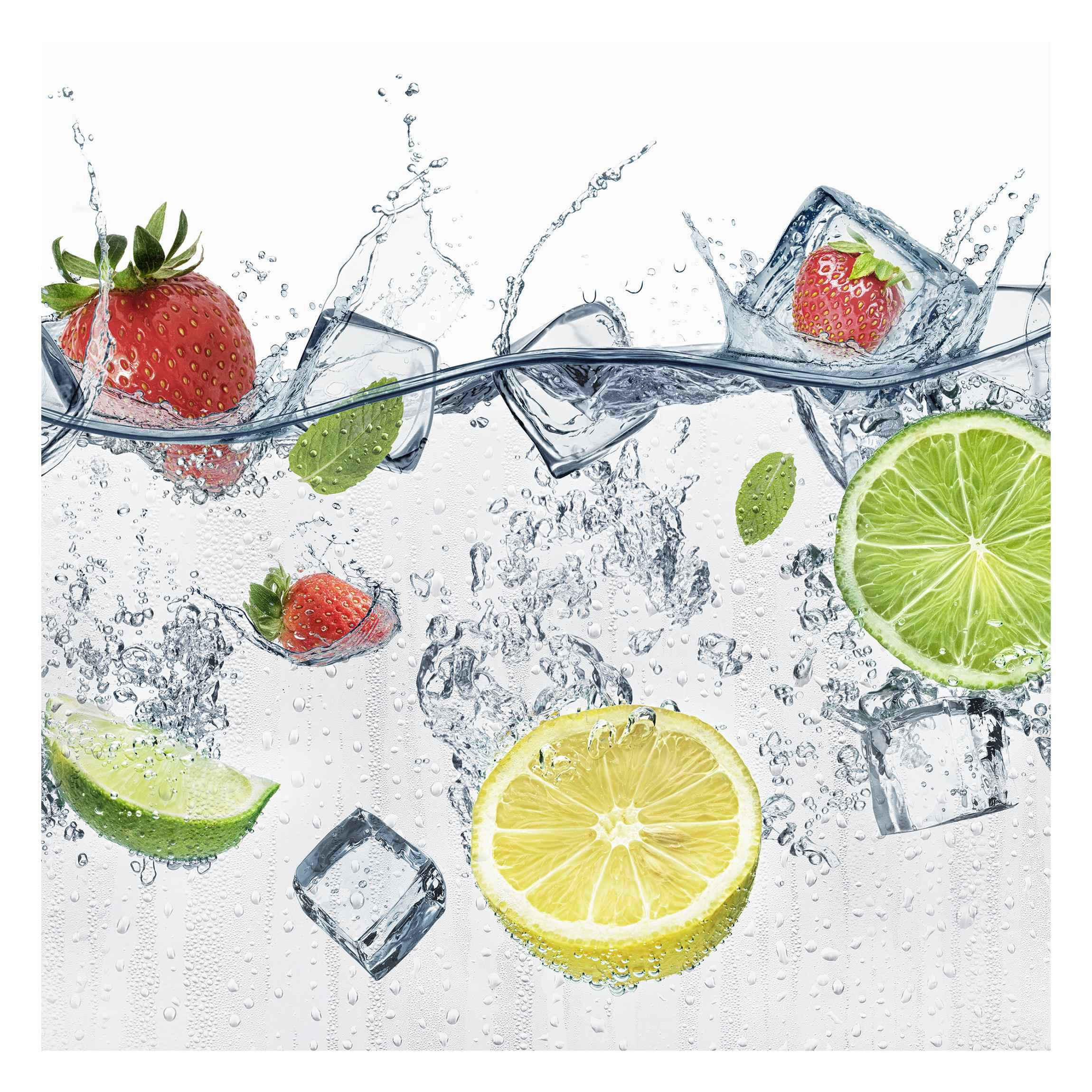FOTOTAPETE Frucht Cocktail 240/240 cm - Weiß, Papier (240/240cm) - Bilderwelten