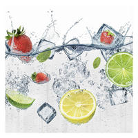 FOTOTAPETE Frucht Cocktail 192/192 cm - Weiß, Papier (192/192cm) - Bilderwelten