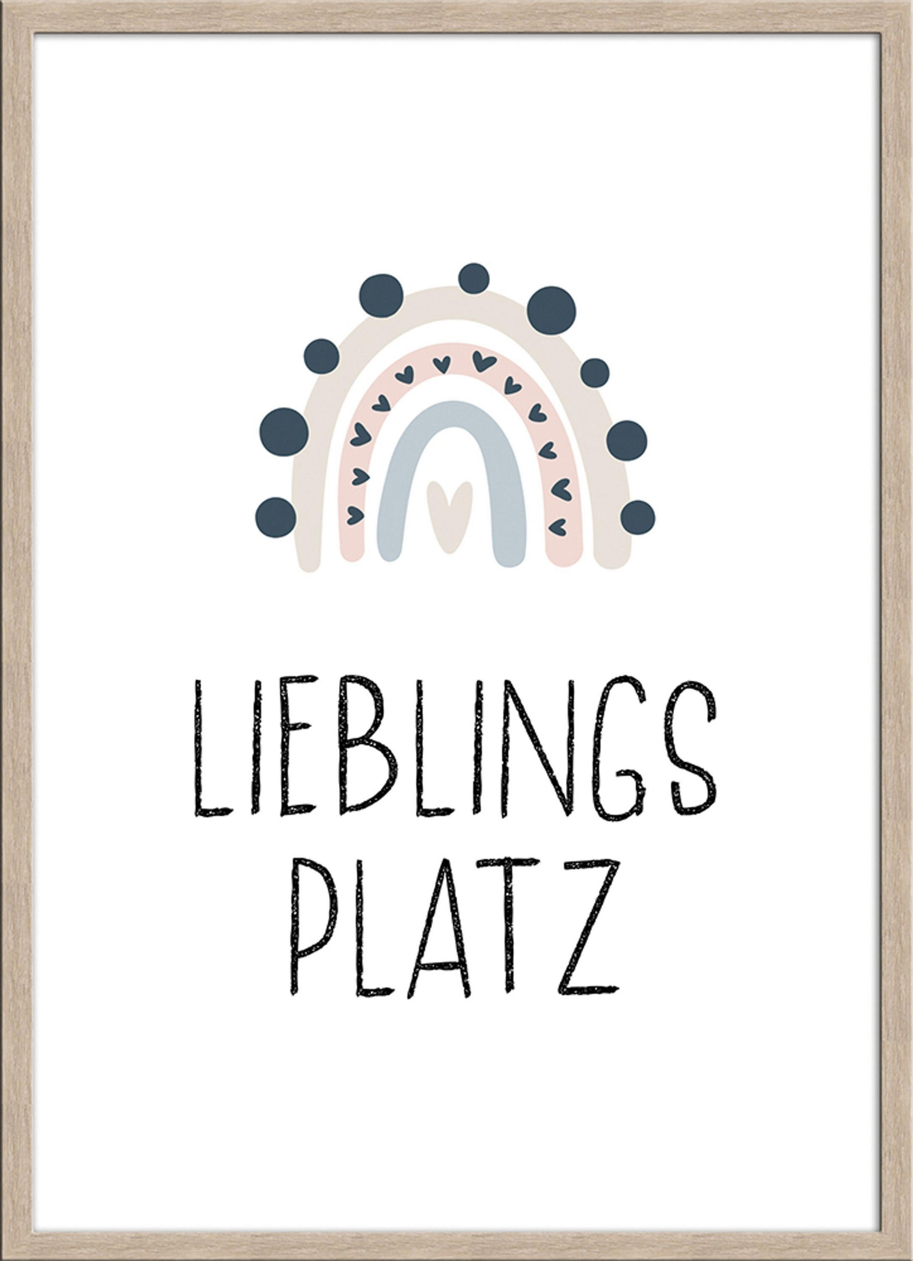 BILD mit Rahmen 51x71 cm Spruch: Lieblingsplatz Kinderzimmerbild - Beige, Holz (51/71cm) - artissimo