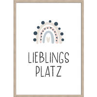 BILD mit Rahmen 51x71 cm Spruch: Lieblingsplatz Kinderzimmerbild - Beige, Holz (51/71cm) - artissimo