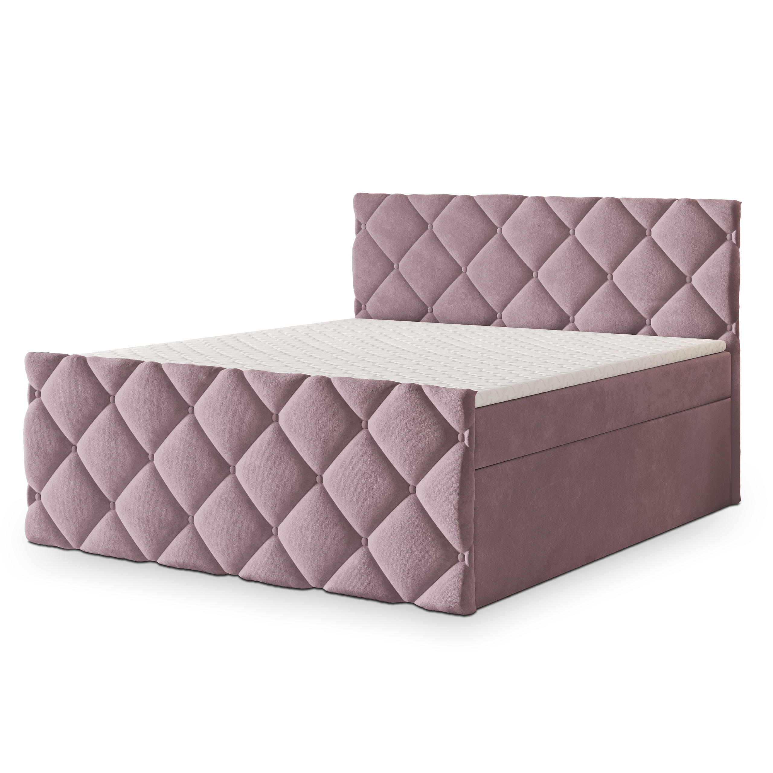 BOXBETT ROVARI 140x200 cm mit Matratze und Topper - Rosa - Rosa, Holz (140/200cm) - MASSENO