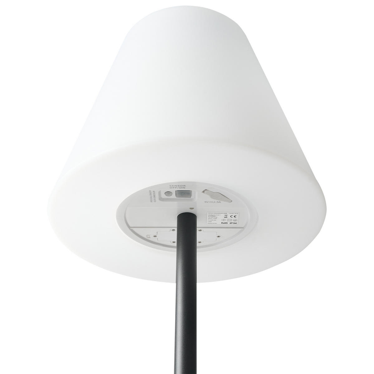 LED-STEHLEUCHTE Weiß/Schwarz Fonesca - Schwarz/Weiß, Kunststoff (30/30/150cm) - Beliani