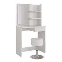 SCHMINKTISCH Dekos Weiß 75 cm mit LED-Spiegel und Hocker - Weiß, Holzwerkstoff (75/141/40cm) - Vicco