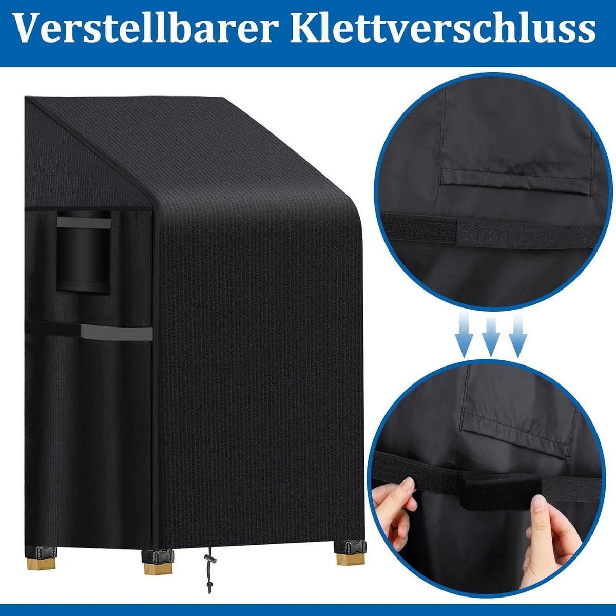 GARTENSTUHL Abdeckung 420D Oxford 65 x 65 x 80/120 cm - Schwarz, Textil (65/120/65cm)