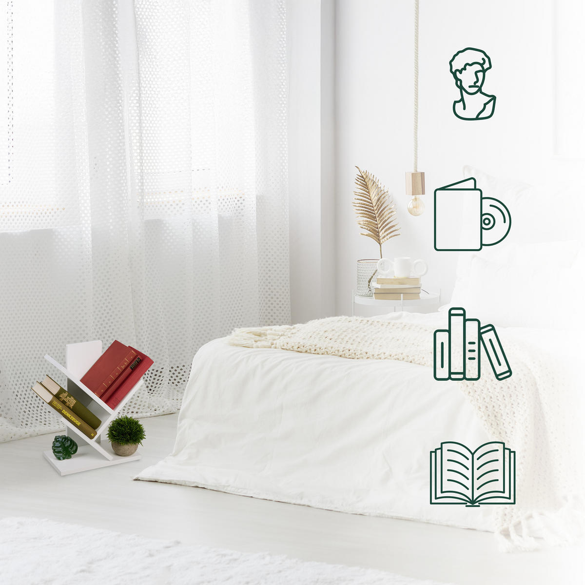 BÜCHERREGAL - Weiß, Holzwerkstoff/Kunststoff (30/40/16cm) - Relaxdays