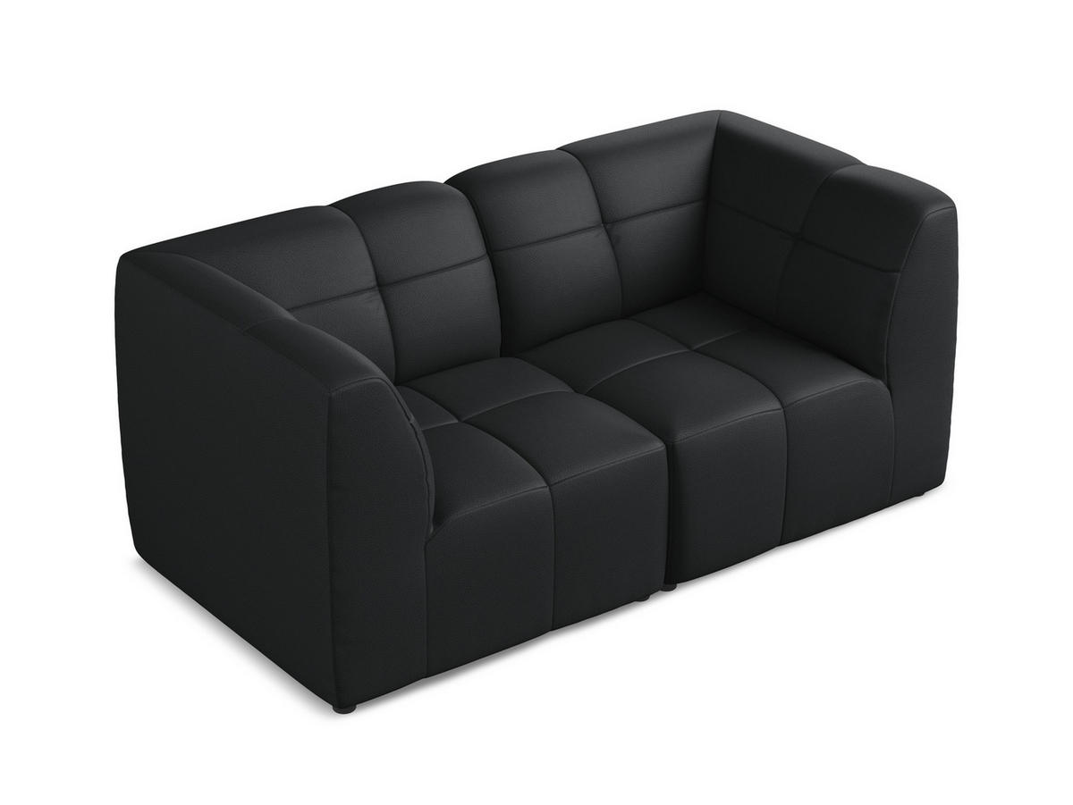 SOFAELEMENT Samt Stoff Blau - Petrol/Schwarz, Holzwerkstoff/Kunststoff (75/77/90cm) - Makamii