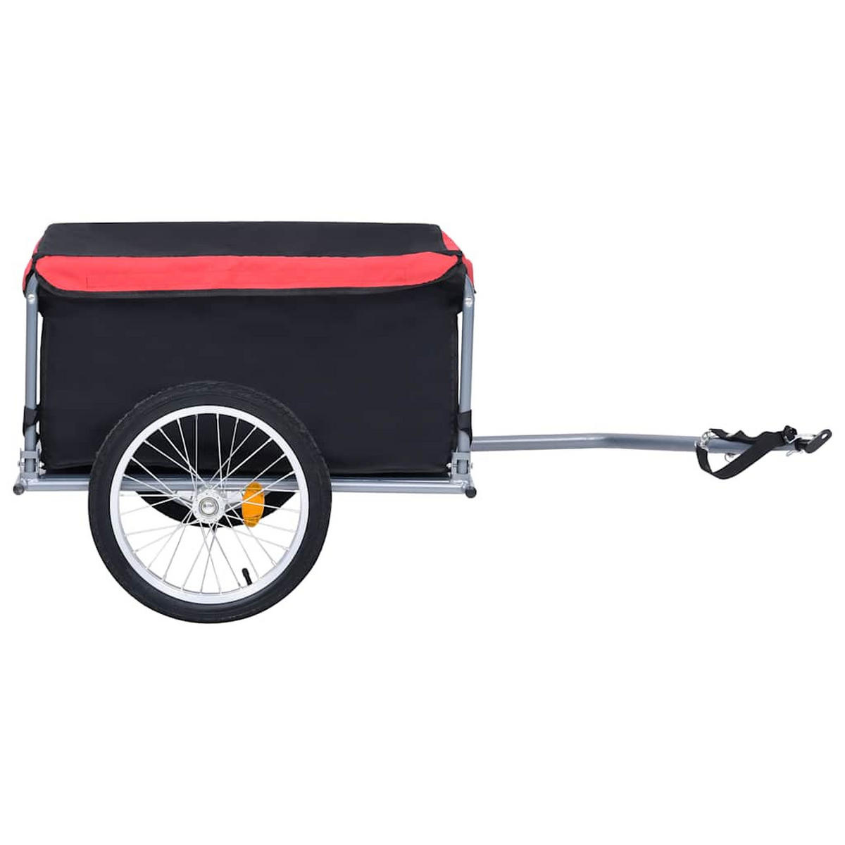 FAHRRADANHÄNGER Schwarz Und Rot 65 Kg - Schwarz, Metall (72/58/136cm) - vidaXL