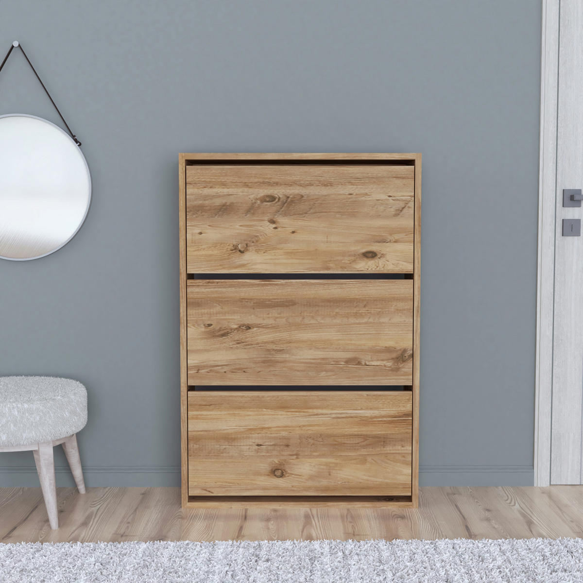 SCHUHKIPPER Aurskog - Eichefarben, Holzwerkstoff (73.5/110/24cm) - [en.casa]